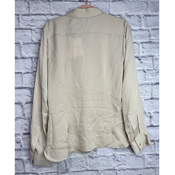 THEORY Classic Fitted Silk Shirt XL NWT - Picture 7 of 7